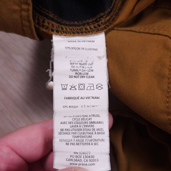 Prana Stretch Zion Hiking Pants Mens 36x32(31) Straight Fit Trail Stretch Orange - Picture 7 of 16